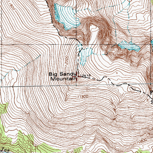 Topographic Map of Big Sandy Mountain, WY