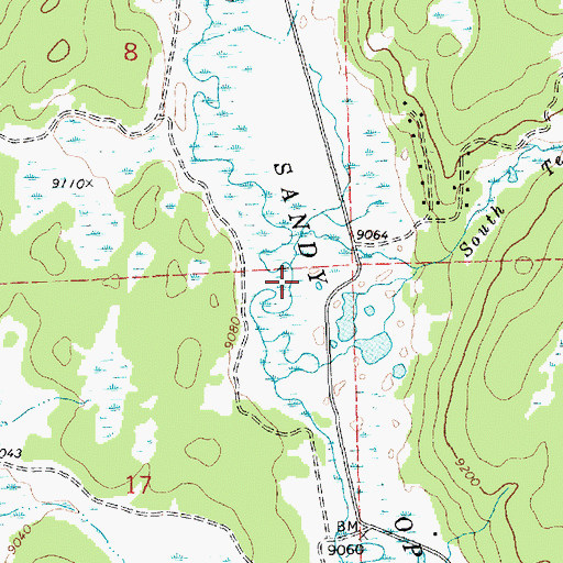 Topographic Map of Big Sandy Opening, WY