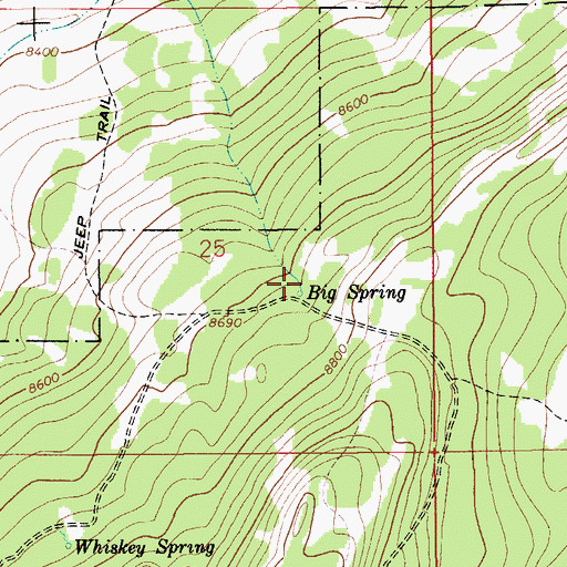 Topographic Map of Big Spring, WY
