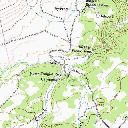 Topographic Map of Big Willow Creek, WY