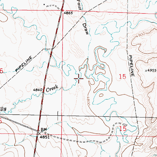 Topographic Map of Billy Creek, WY