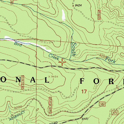 Topographic Map of Bird Creek, WY