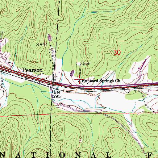 Topographic Map of Hubbard Springs Free Will Baptist Church, AL