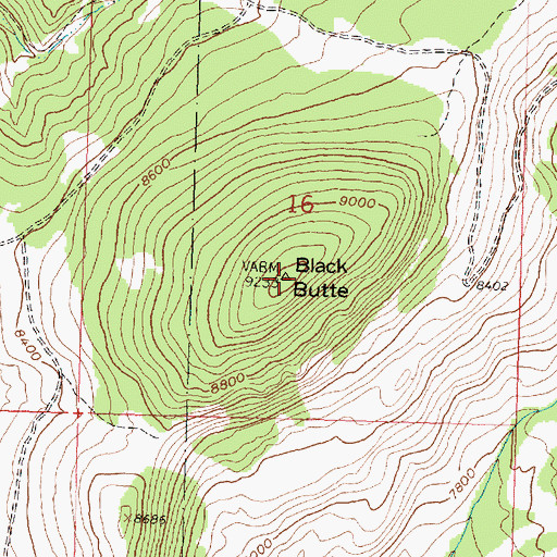 Topographic Map of Black Butte, WY