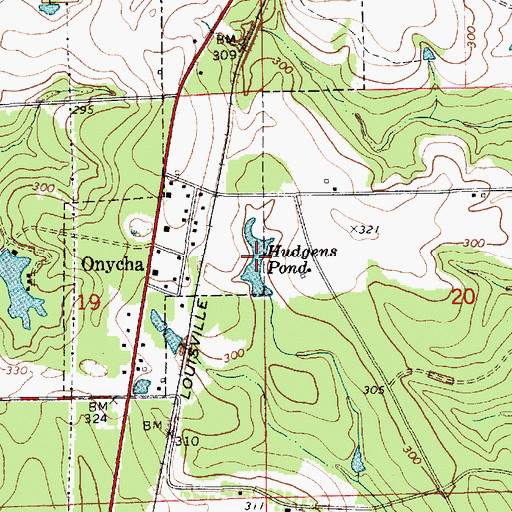 Topographic Map of Hudgens Pond, AL