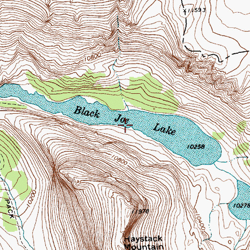 Topographic Map of Black Joe Lake, WY