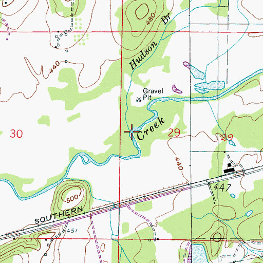 Topographic Map of Hudson Branch, AL