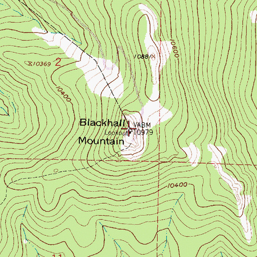 Topographic Map of Blackhall Mountain, WY