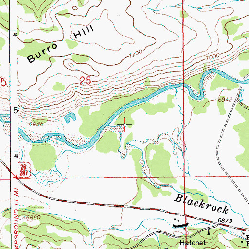 Topographic Map of Blackrock Creek, WY
