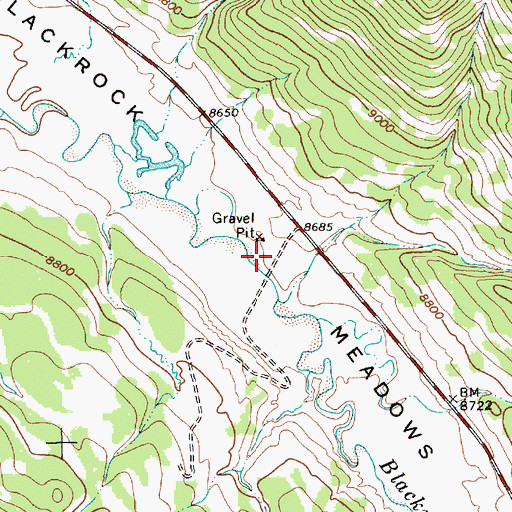 Topographic Map of Blackrock Meadows, WY