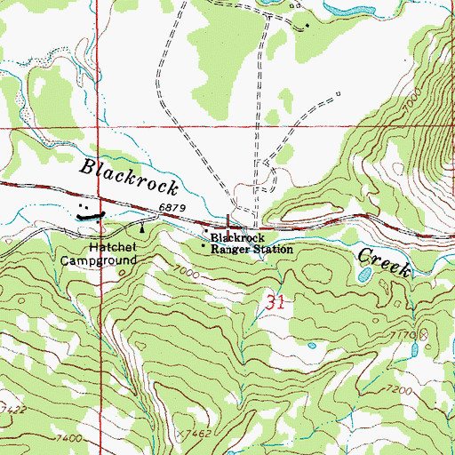 Topographic Map of Blackrock Ranger Station, WY
