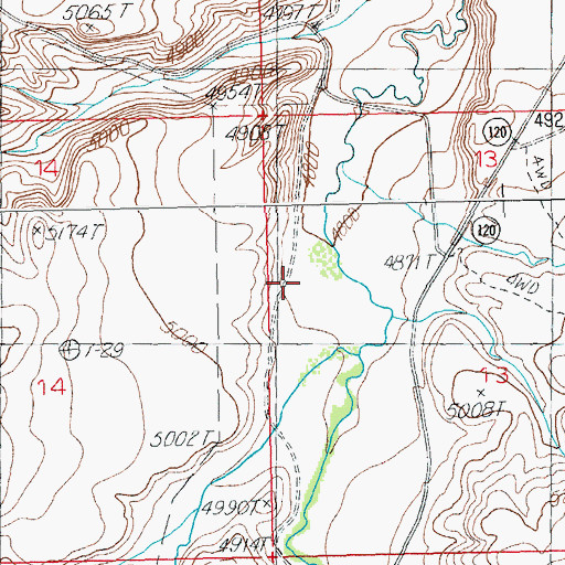 Topographic Map of Blaine Creek, WY