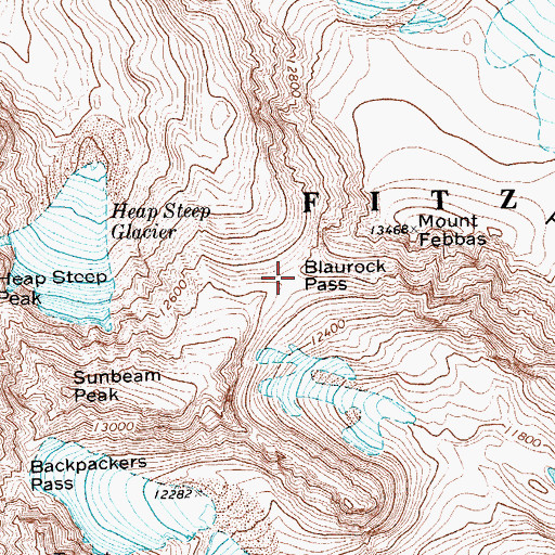 Topographic Map of Blaurock Pass, WY