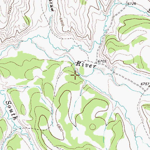 Topographic Map of Blind Trail Creek, WY