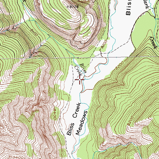 Topographic Map of Bliss Creek, WY