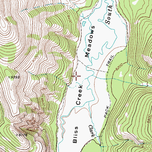 Topographic Map of Bliss Creek Meadows, WY