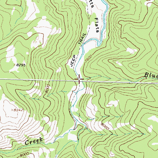 Topographic Map of Blue Creek, WY