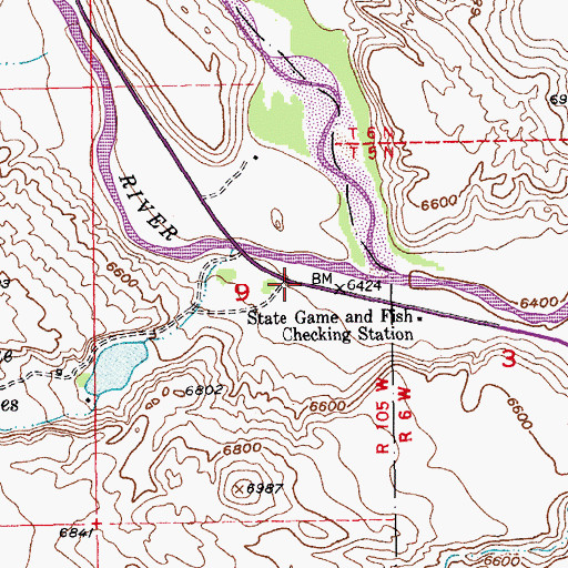 Topographic Map of Blue Hole Creek, WY
