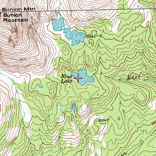 Topographic Map of Blue Lake, WY