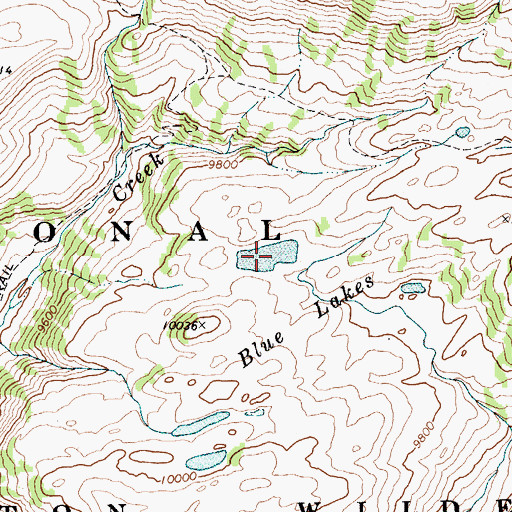 Topographic Map of Blue Lakes, WY