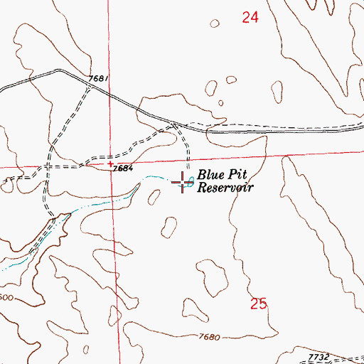 Topographic Map of Blue Pit Reservoir, WY