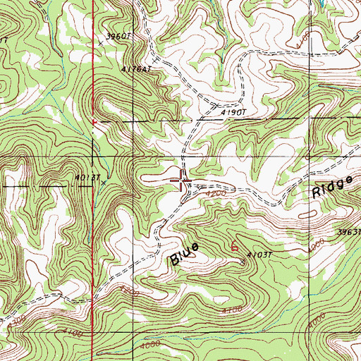 Topographic Map of Blue Ridge, WY