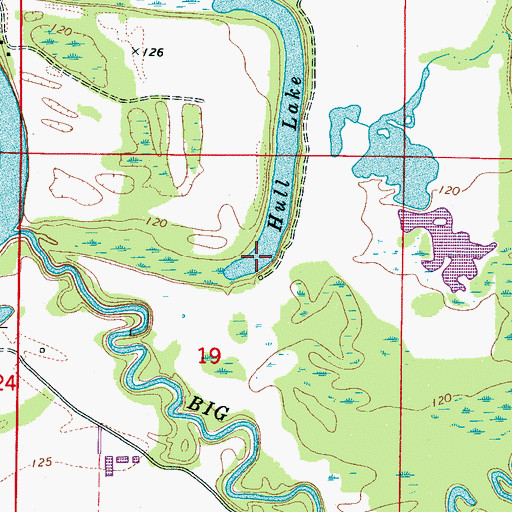 Topographic Map of Hull Lake, AL