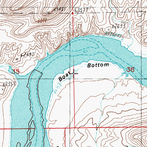 Topographic Map of Boat Bottom, WY