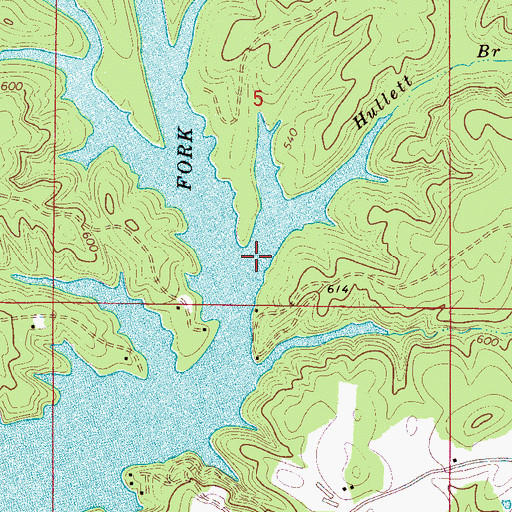 Topographic Map of Hullett Branch, AL