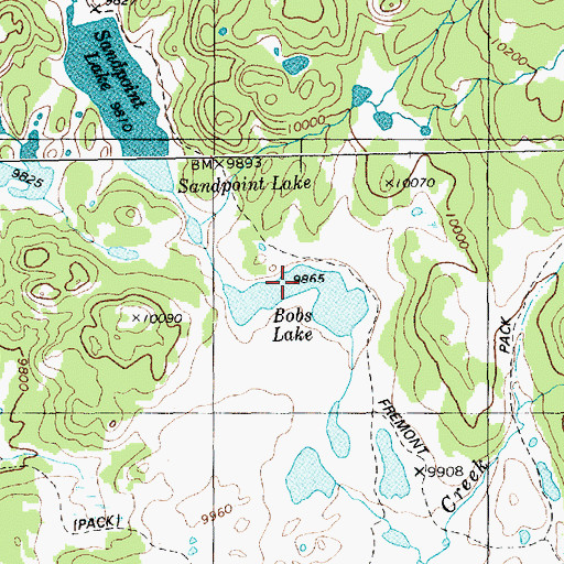 Topographic Map of Bobs Lake, WY
