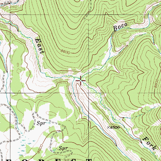Topographic Map of Boco Creek, WY