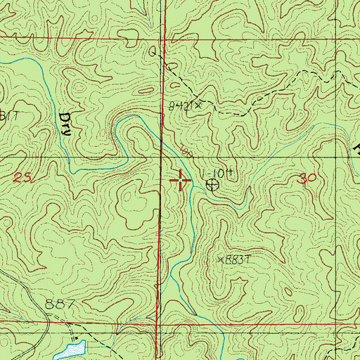 Topographic Map of Huntley Branch, AL