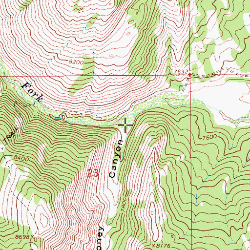 Topographic Map of Boney Canyon, WY