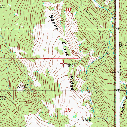 Topographic Map of Boone Creek Ridge, WY