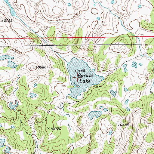 Topographic Map of Borum Lake, WY