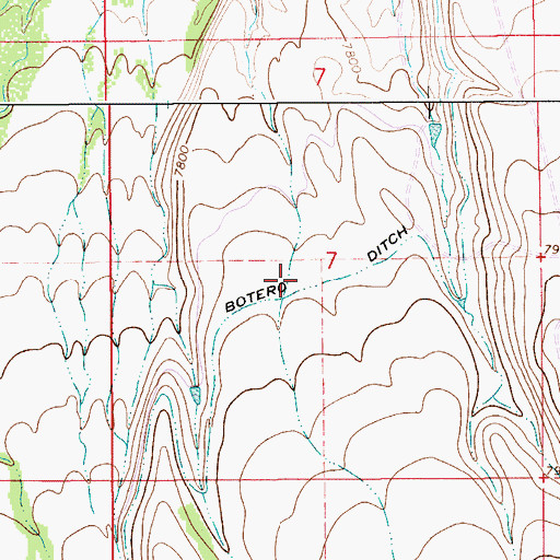 Topographic Map of Botero Ditch, WY