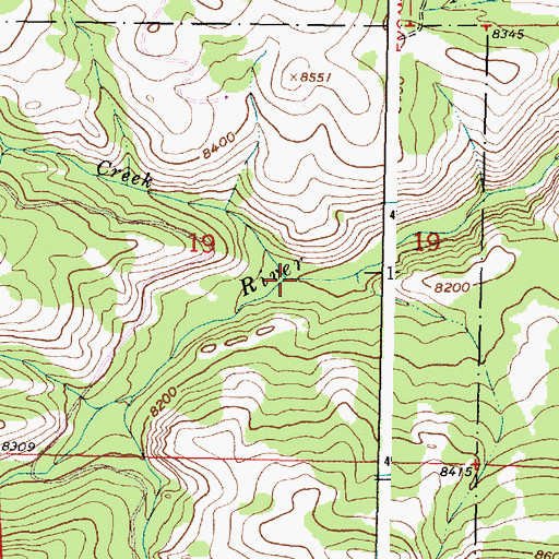 Topographic Map of Bottle Creek, WY