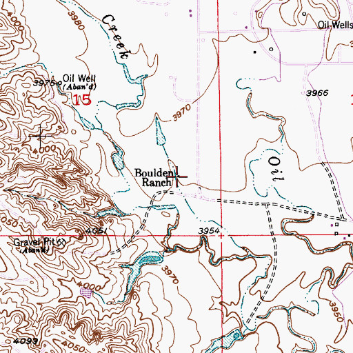 Topographic Map of Boulden Ranch, WY