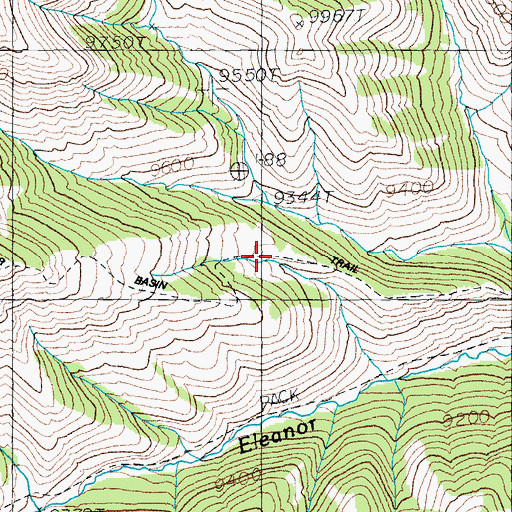 Topographic Map of Boulder Basin Trail, WY