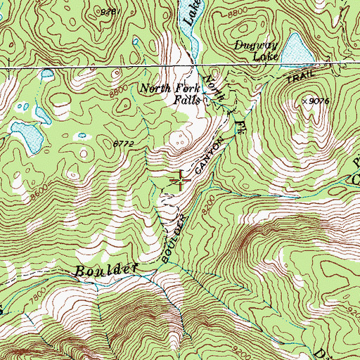 Topographic Map of Boulder Canyon Trail, WY