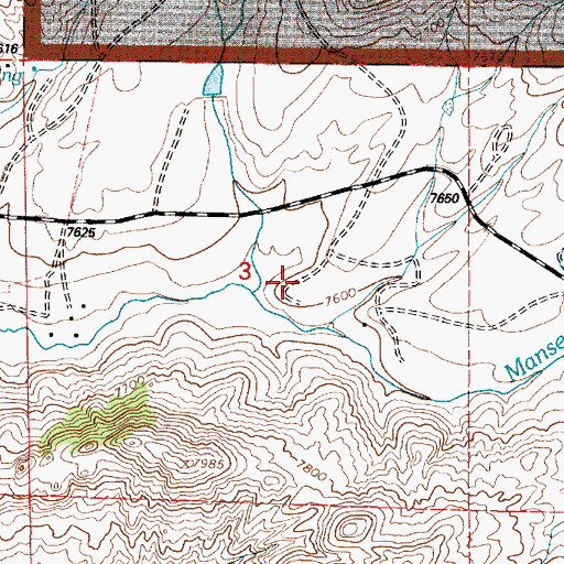 Topographic Map of Boulder Creek, WY