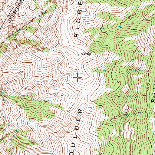 Topographic Map of Boulder Ridge, WY