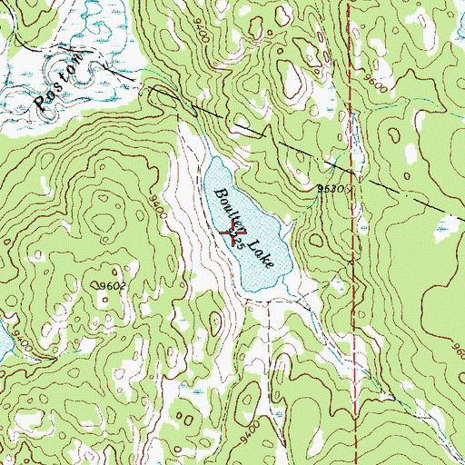 Topographic Map of Boulter Lake, WY
