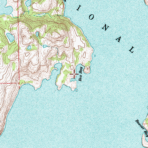 Topographic Map of Box Bay, WY