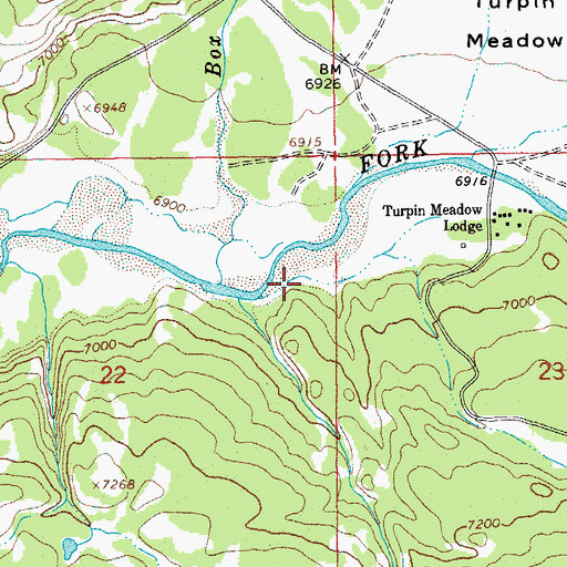 Topographic Map of Box Creek, WY