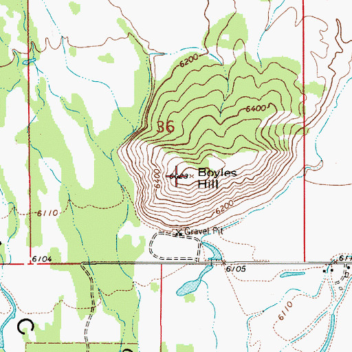 Topographic Map of Boyles Hill, WY
