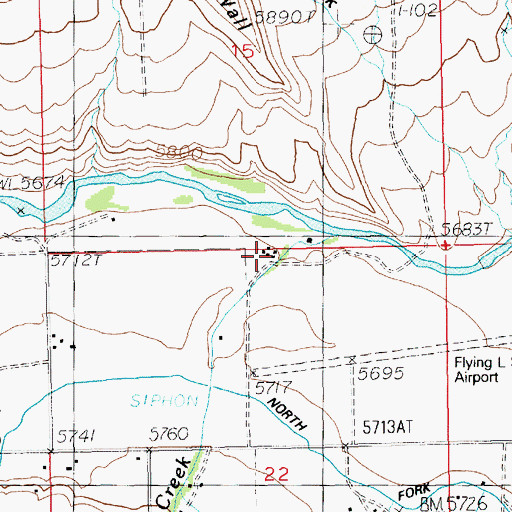 Topographic Map of Bradford Ranch, WY