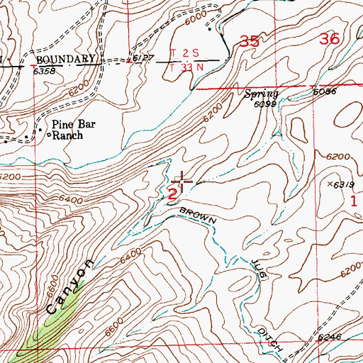 Topographic Map of Bragg Canyon, WY