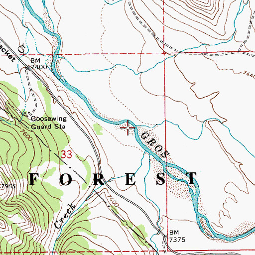 Topographic Map of Breakneck Creek, WY