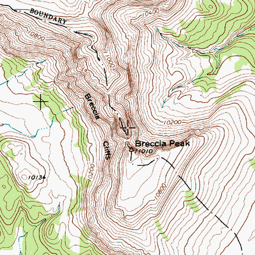 Topographic Map of Breccia Cliffs, WY